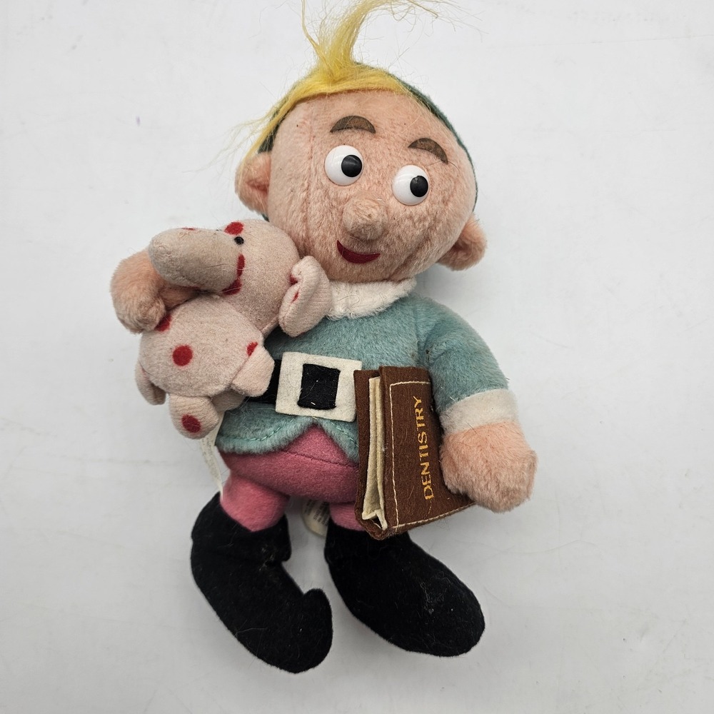 Vintage Stuffins Rudolph Hermey Elf Plush Stuffed Toy Small Christmas‎ Dentist